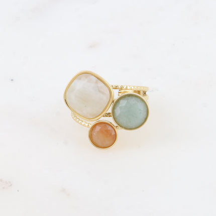 Bague Trilogie – pierres naturelles