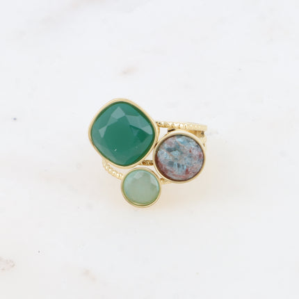 Bague Trilogie – pierres naturelles