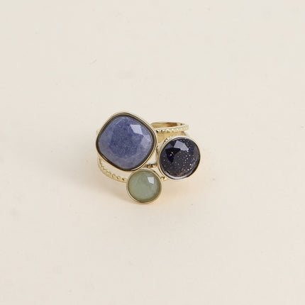 Bague Trilogie – pierres naturelles