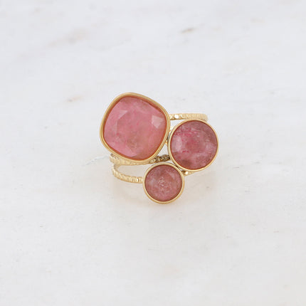 Bague Trilogie – pierres naturelles