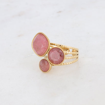 Bague Trilogie – pierres naturelles