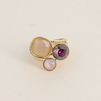Bague Trilogie - pierre naturelle et cristaux Swarovski®
