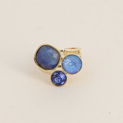 Bague Trilogie - pierre naturelle et cristaux Swarovski®
