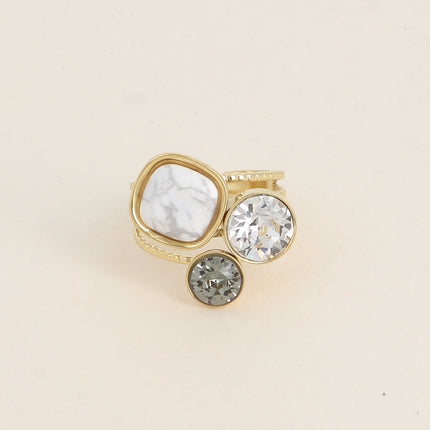 Bague Trilogie - pierre naturelle et cristaux Swarovski®
