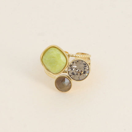 Bague Trilogie - pierre naturelle et cristaux Swarovski®