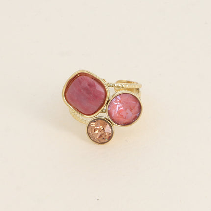 Bague Trilogie - pierre naturelle et cristaux Swarovski®