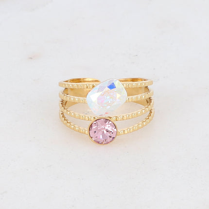 Bague Lolita - 4 rangs striés avec cristaux Swarovski®