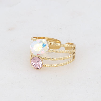 Bague Lolita - 4 rangs striés avec cristaux Swarovski®