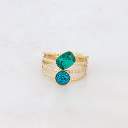Bague Lolita - 4 rangs striés avec cristaux Swarovski®