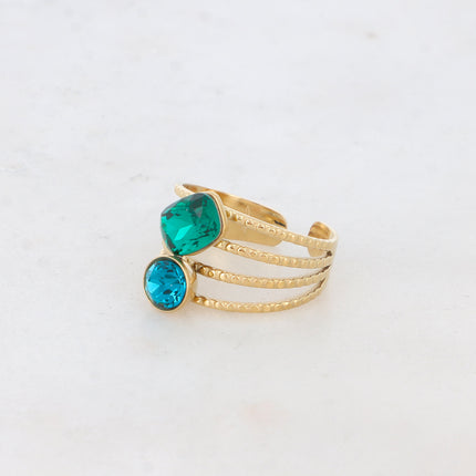 Bague Lolita - 4 rangs striés avec cristaux Swarovski®