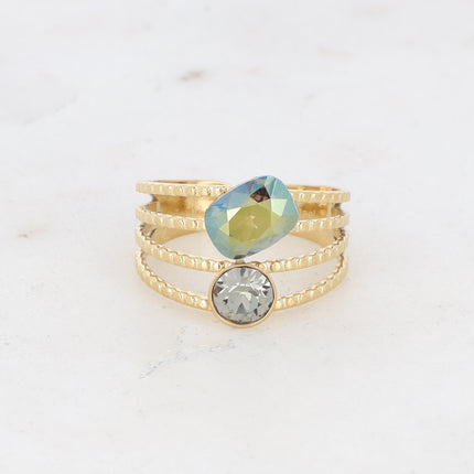 Bague Lolita - 4 rangs striés avec cristaux Swarovski®
