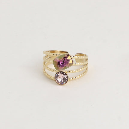 Bague Lolita - 4 rangs striés avec cristaux Swarovski®