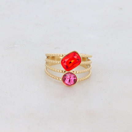 Bague Lolita - 4 rangs striés avec cristaux Swarovski®