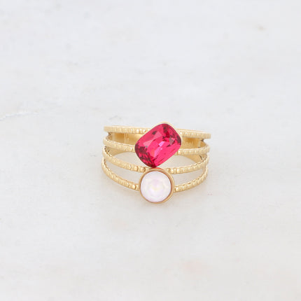 Bague Lolita - 4 rangs striés avec cristaux Swarovski®