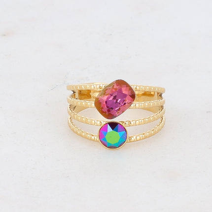 Bague Lolita - 4 rangs striés avec cristaux Swarovski®