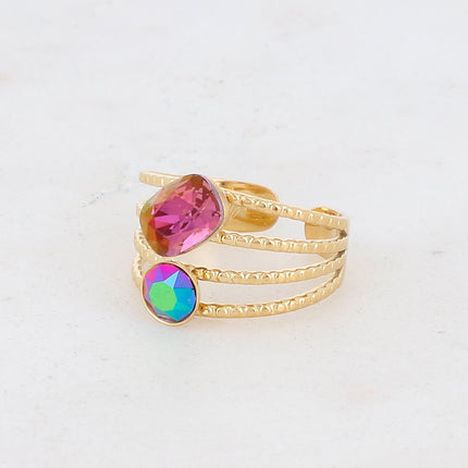 Bague Lolita - 4 rangs striés avec cristaux Swarovski®