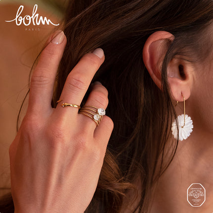 Bague Lolita - 4 rangs striés avec cristaux Swarovski®