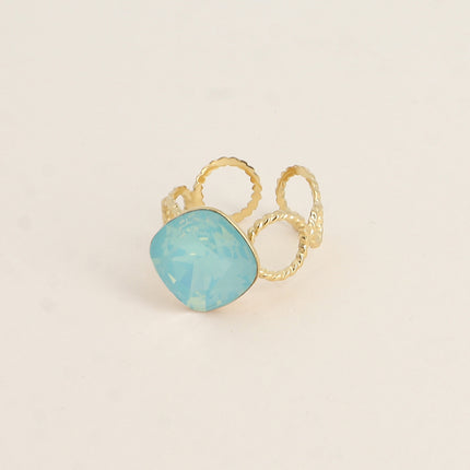 Bague Dasia - anneau aux cercles striés et orné de cristaux Swarovski®