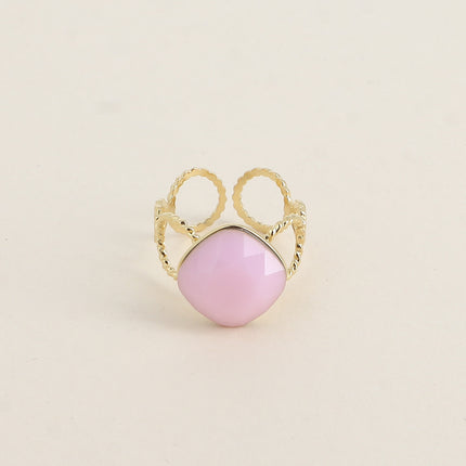 Bague Dasia - anneau aux cercles striés et orné de cristaux Swarovski®