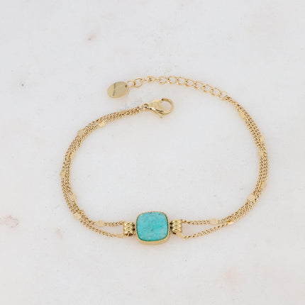 Bracelet Chloefina - pierre naturelle carrée