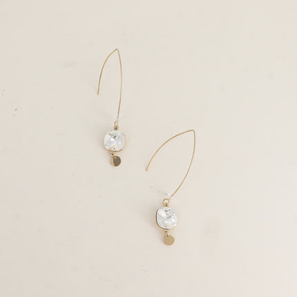Boucles pendantes Aléa - cristaux 10 mm et toupie