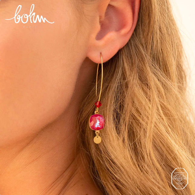 Boucles pendantes Aléa - cristaux Swarovski® 10 mm