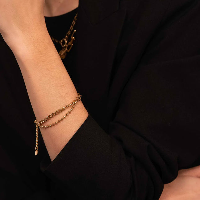 Morgane S Bracelet - UNISEX - 19.5cm ball chain and mesh