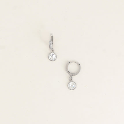 Créoles - anneau avec oxydes de zirconium et cristal taillé PP30