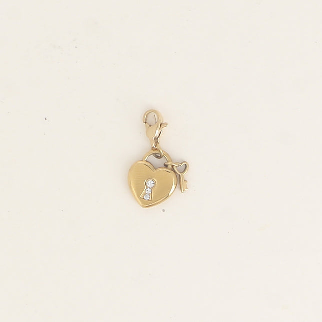 Charm - cadenas coeur et clef