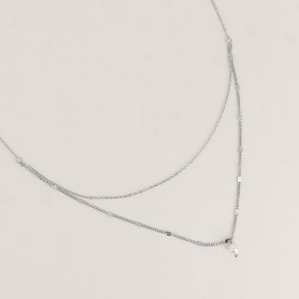 Collier - 2 rangs avec perle d'eau douce