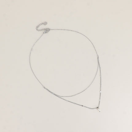 Collier - 2 rangs avec perle d'eau douce