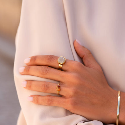 Bague Sivaria - pierre naturelle carrée 10mm