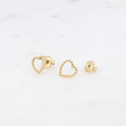 Boucles puces - coeur effet milgrain