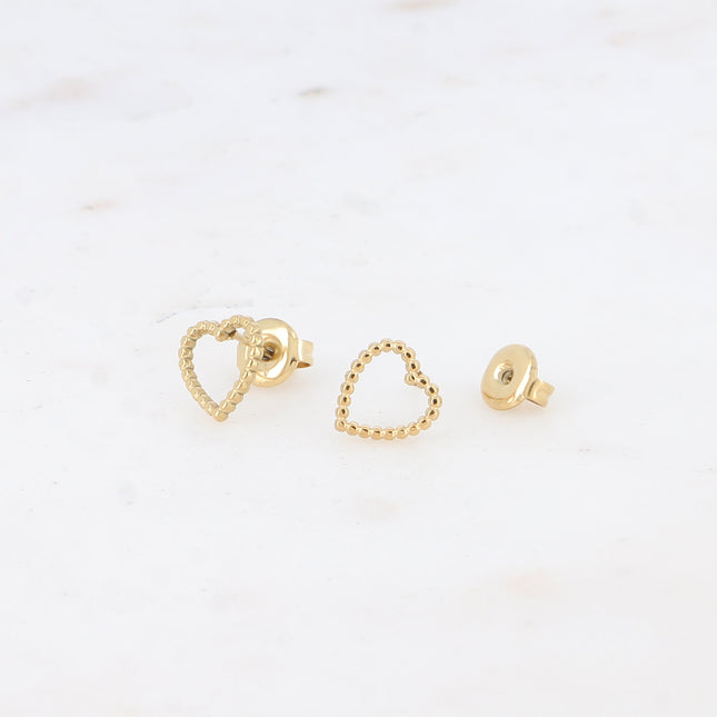Boucles puces - coeur effet milgrain
