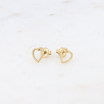 Boucles puces - coeur effet milgrain