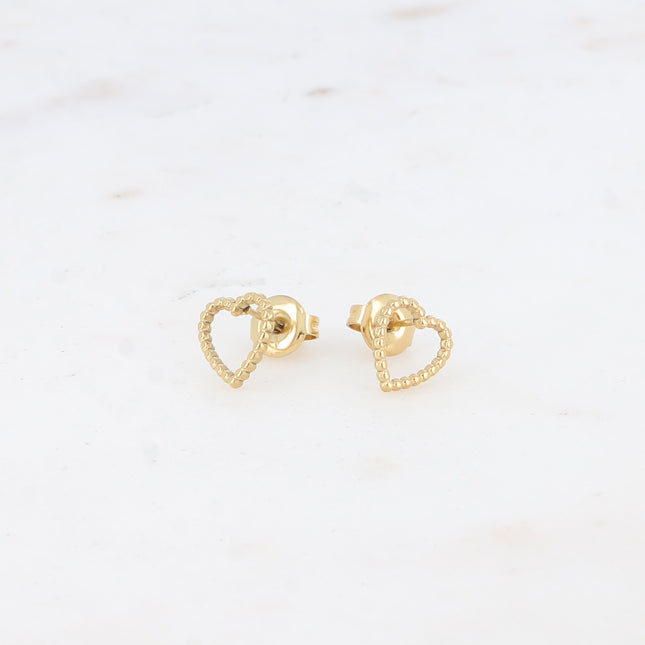 Boucles puces - coeur effet milgrain