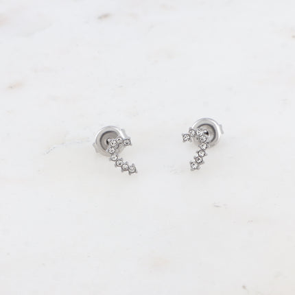 Mini Boucles puces - courbe sertie d'oxydes de zirconium