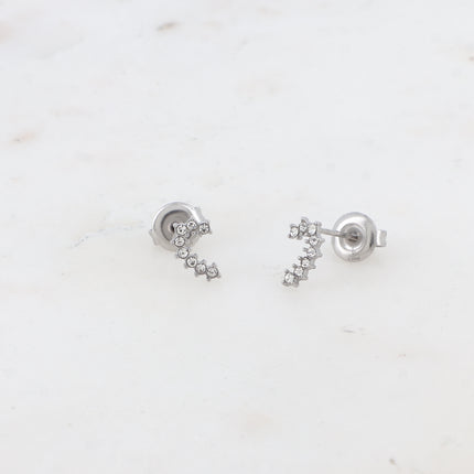 Mini Boucles puces - courbe sertie d'oxydes de zirconium
