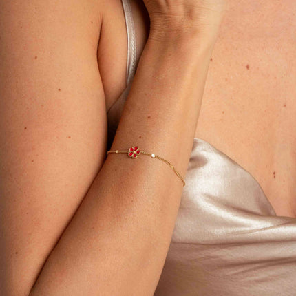 Bracelet Alizon - fleur aux pétales texturées et émaillées