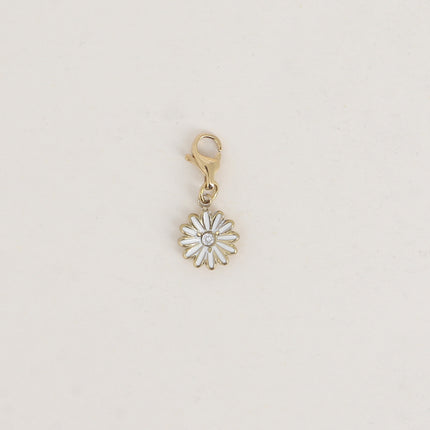Charm - petite fleur en émaillée et oxyde de zirconium