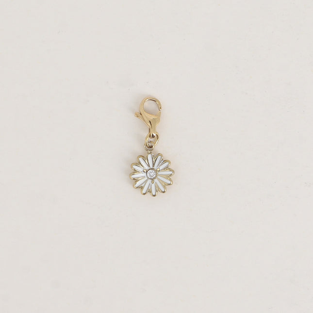 Charm - petite fleur en émaillée et oxyde de zirconium