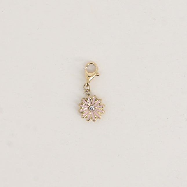 Charm - petite fleur en émaillée et oxyde de zirconium