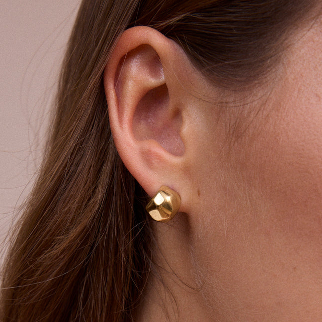 Mini domed hoop earrings