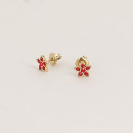 Stud earrings - star and zirconium oxides