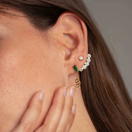 Boucles puces Aglaia - serpent et oxydes de zirconium