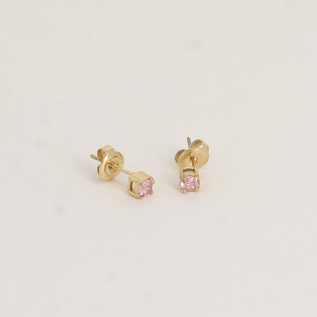 Boucles puces - cristal rond