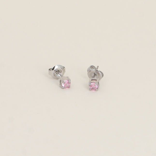 Boucles puces - cristal rond