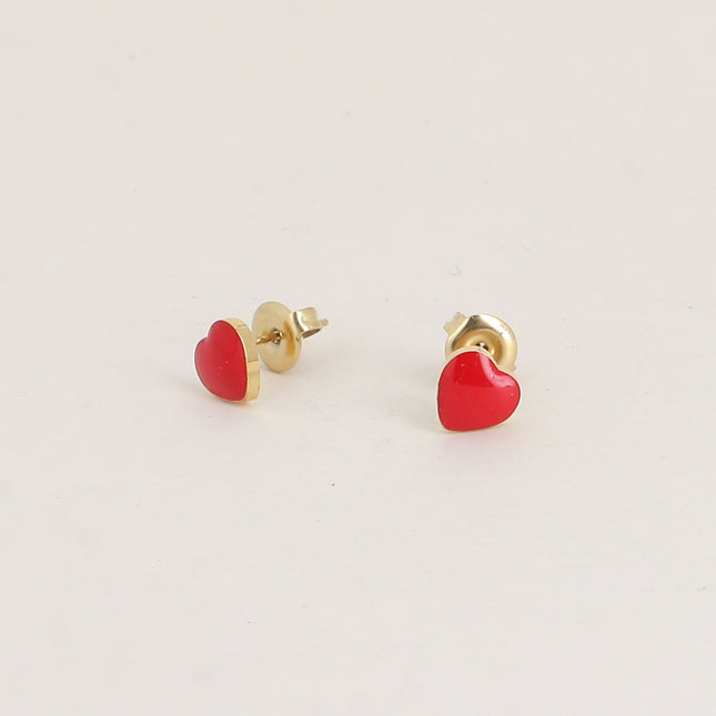 Boucles puces - coeur émaillé
