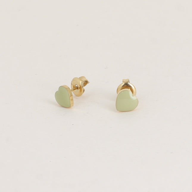 Boucles puces - coeur émaillé