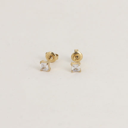 Boucles puces - cristal carré 4mm